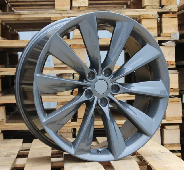 New 4x 21 inch 5x120 TURBINE style GREY alloy wheels for TESLA MODEL S rim