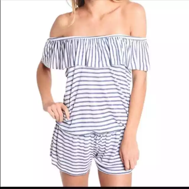 NWT Splendid Chambray All Day Off Shoulder Romper
