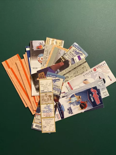 (26) Baseball ticket stub lot Mets Dodgers Braves Phillies Cardinals Giants