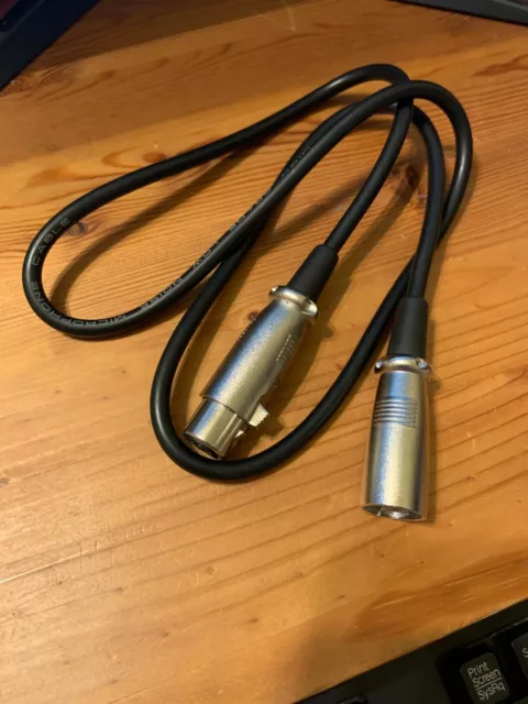 Xlr Cable 3' (Ft) Male To Female Genuine Neutrik Connectors