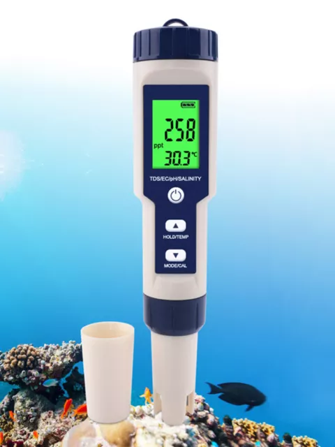 5 In 1 PH Meter IP65 PH/EC/TDS/SALT/TEMP Multifunctional Water Quality Tester