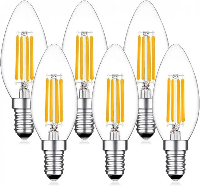 C35 LED Candle Bulbs, Woowtt Small E14 Led Edison Bulb, 4W Screw Clear