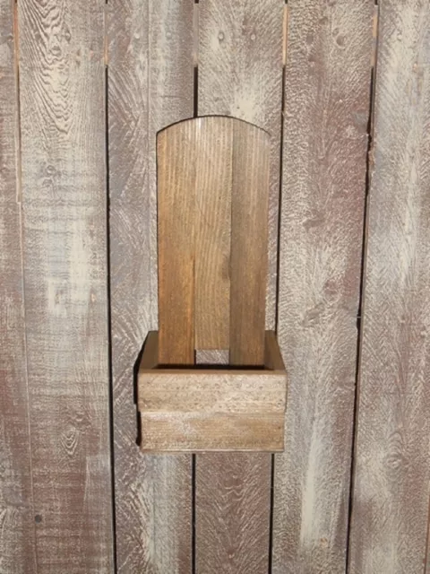 Primitive Lathe Wood Crate Tote Candle Box Vintage Look 12" Tall