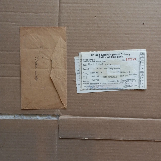 VTG: Lot of 4 Chicago Burlington & Quincy Railroad Company TRIP PASSES