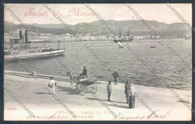 Messina Città Saluti da Porto Alterocca cartolina ZB9650