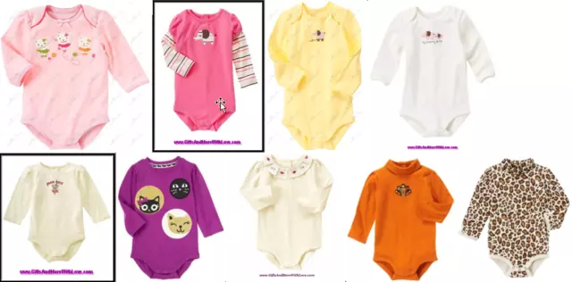 Gymboree NWT GIRLS LS COTTON BODYSUIT 0-3 3-6 6-12 12-18 24 U PICK SIZE / THEME