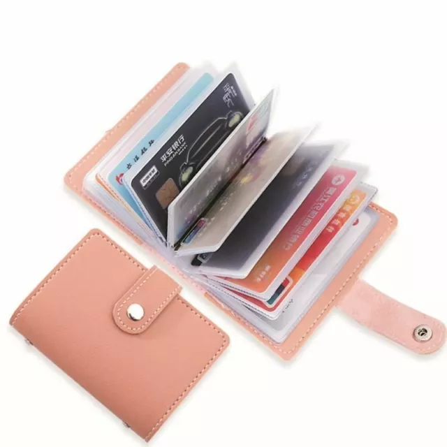 Para mujeres 26 tarjetas delgado cuero de identificación con soporte para tarjetas de crédito bolso billetera