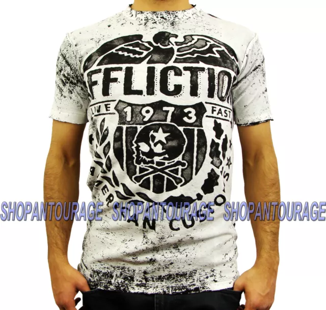 Affliction Hell Racer A9530 New Short Sleeve Reversible Skull T-shirt for Men 3