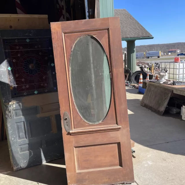 AN707 Antique Beveled Oval glass Entrance 32 x 78.2,5 x 1.75.