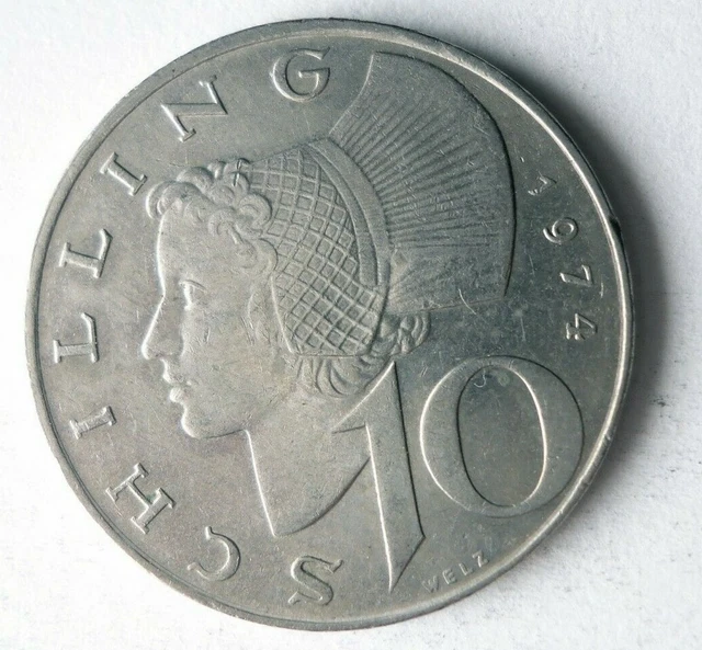 1974 AUSTRIA 10 SCHILLING - Excellent Collectible Coin - FREE SHIP - Bin #117