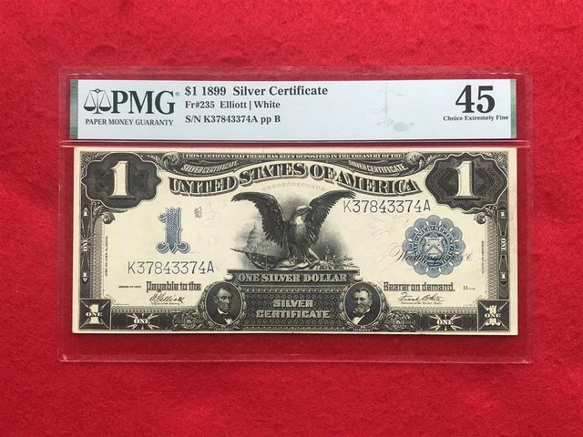 FR-235 1899 Series $1 Silver Certificate "Black Eagle"*PMG 45 Choice Extra Fine*