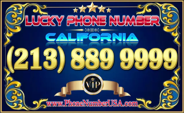 Lucky Phone Number California (213) 889 9999