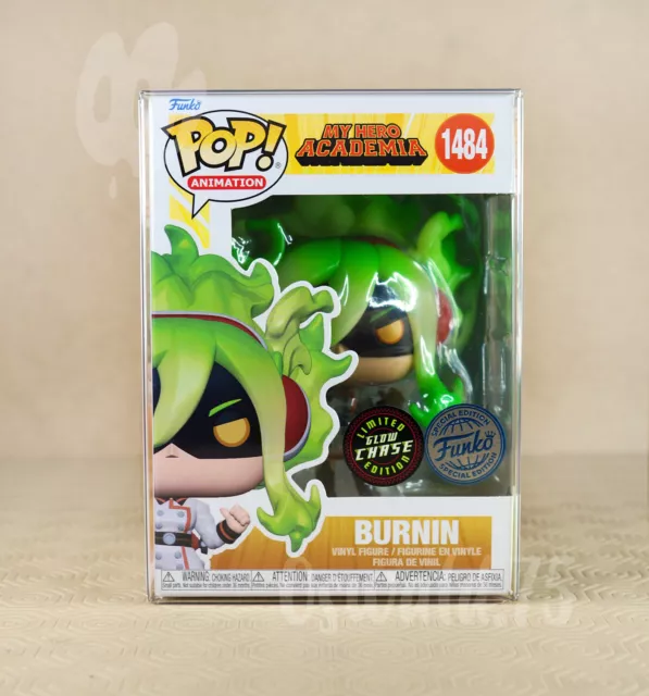 Funko Pop My Hero Academia Burnin 1484 CHASE GITD LE + Protector Box