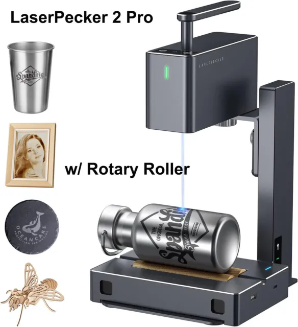 LaserPecker 2 Laser Engraver Engraving Machine AU Cutter Metal Etching w/ Roller