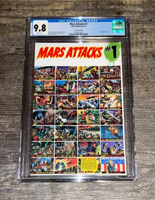 Mars Attacks #1 CGC 9.8 NM/MT 2012 IDW 2nd Print Wraparound Variant Cover RARE