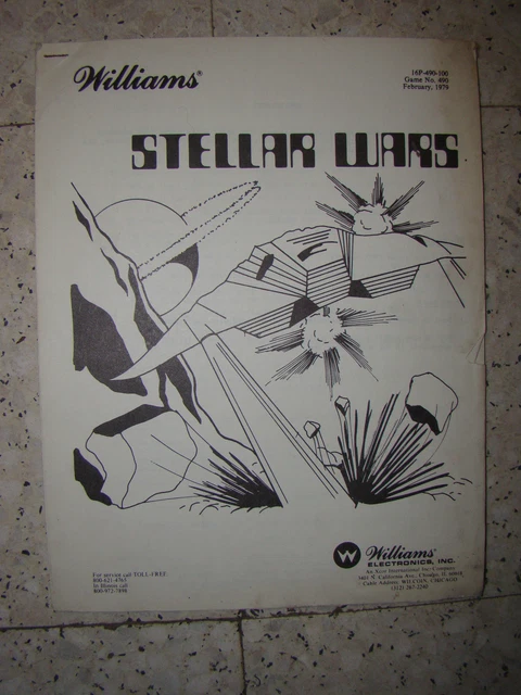 Manuel D'Instructions Original Williams Stellar Wars - Flipper 1979 - Occasion