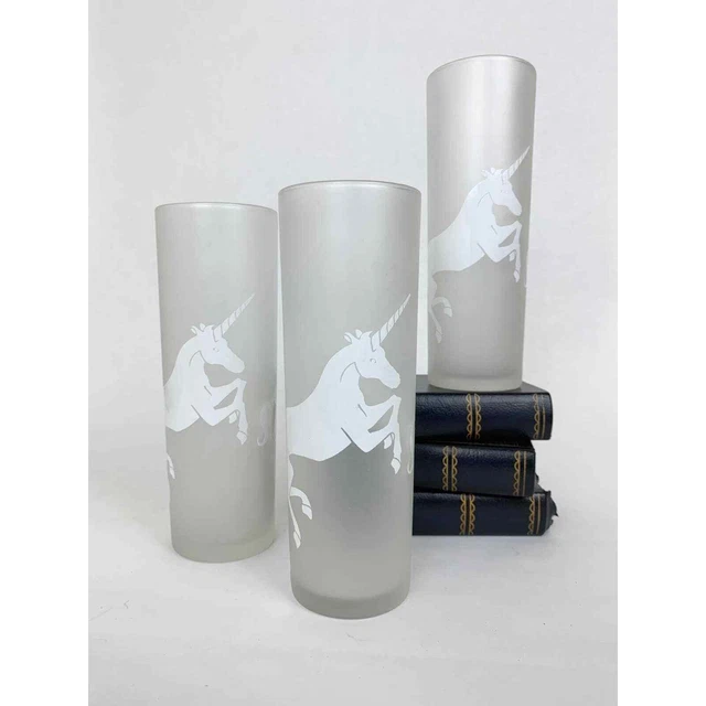 Libbey Glass Company Frosted Unicorn Tom Collins Glasses - Set of 3