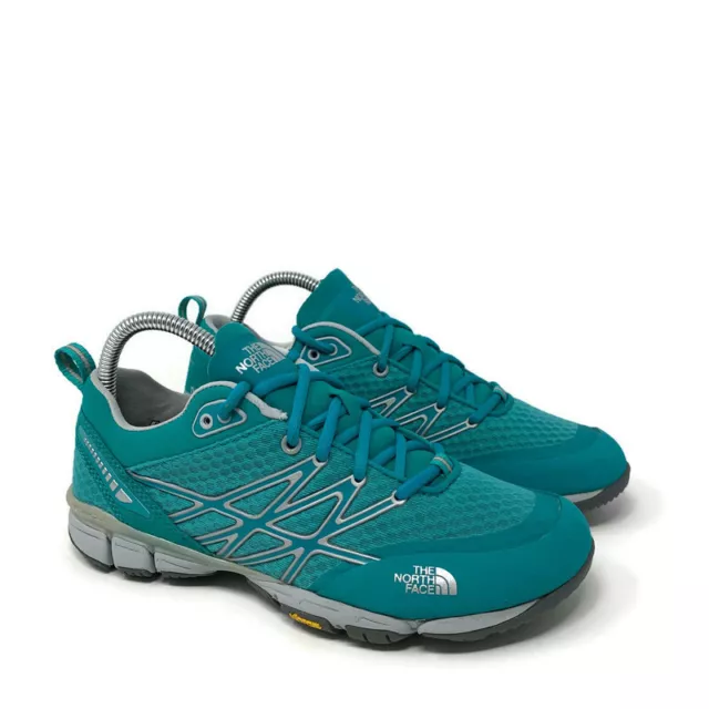 North Face Ultra Kilowatt Running Shoes Womens Size 8.5 Turquoise Blue Sneakers