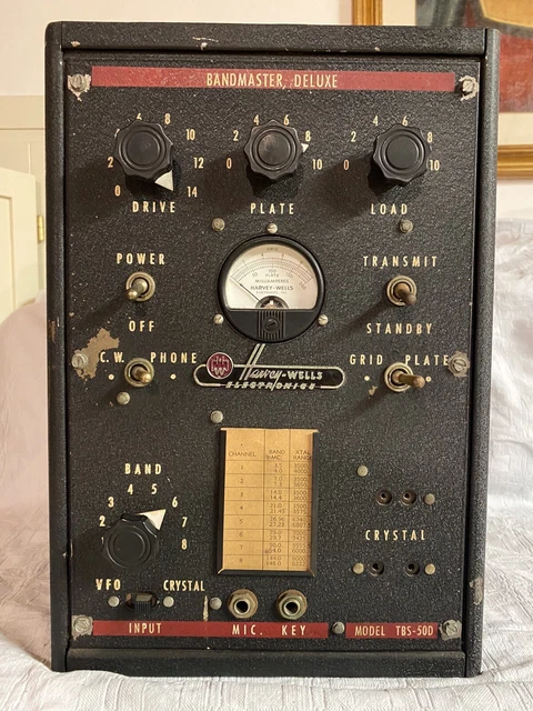 Harvey Wells TBS-50 D Tube Transmitter Am CW Ham Hf Vintage Harvey Wells TBS-50 D Tube Transmitter Am CW Ham Hf Vintage