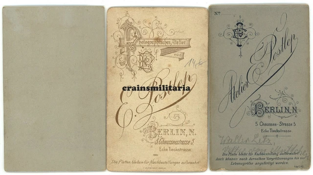 3x Orig. Foto CDV Portrait Soldaten Offizier in BERLIN 2