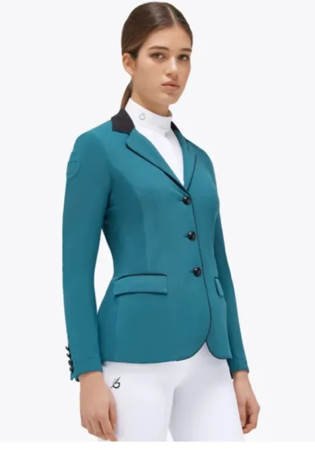 Cavalleria Toscana Perforated Gp Jacket Show Coat In Ocean Blue Sz IT38