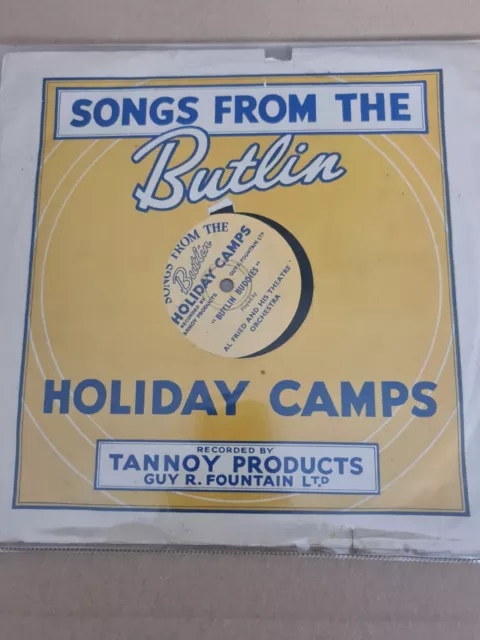 BUTLIN'S HOLIDAY CAMP  'Now Were At Butlins '  78.rpm + Free Gift Vinyl Coaster