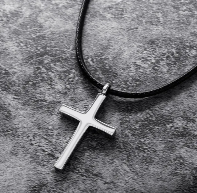555Jewelry Stainless Steel Cross Necklace Pendant for Men