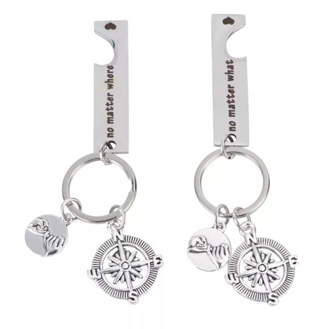 2 Pcs Key Pendant Decor Lover Keychain Gift Wallet Sailor Lovers Accessories
