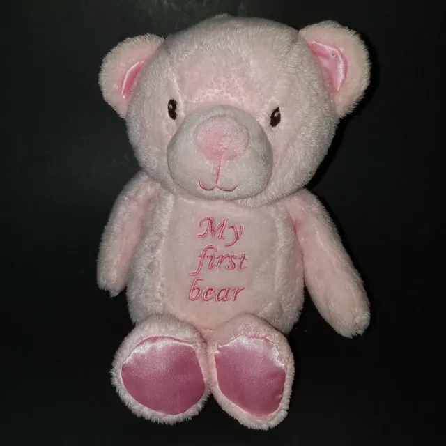 Kellytoy Pink Teddy My First Bear Rattle Plush 9" Baby Toy Stuffed Animal