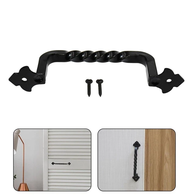 Barn Sliding Door Pull Handle Flush Gate Iron Shed Cabinet Hardware Matte Black