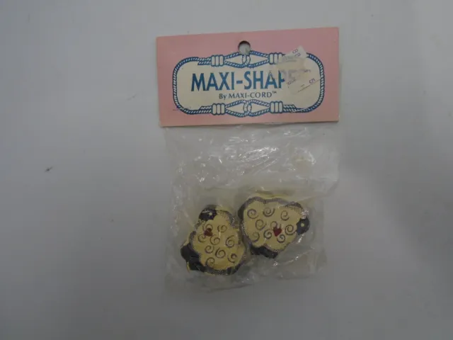 De colección Ovejas Pintadas Madera Maxi-Formas Animal Macrame Cuentas de Macrame por Maxi-Cord 2- Paquete