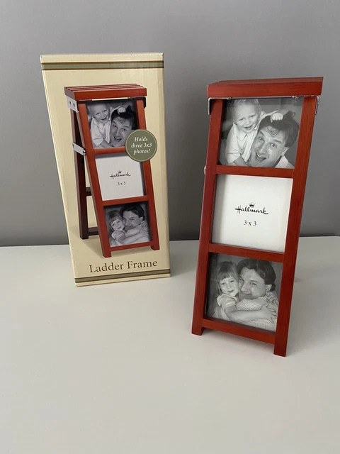 Hallmark Multi Photo Ladder Frame Desk Decor 11" Holds 3 photos 2005 READ