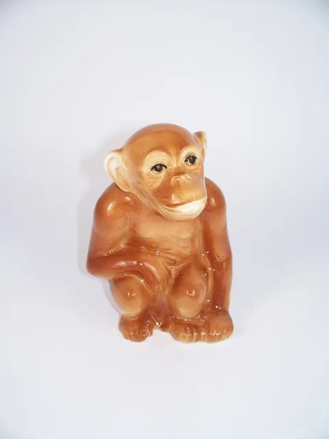Porzellan Figur AFFE 12 x 8 cm gemarkt neu. Porzellanfiguren Figuren Affen Tiere