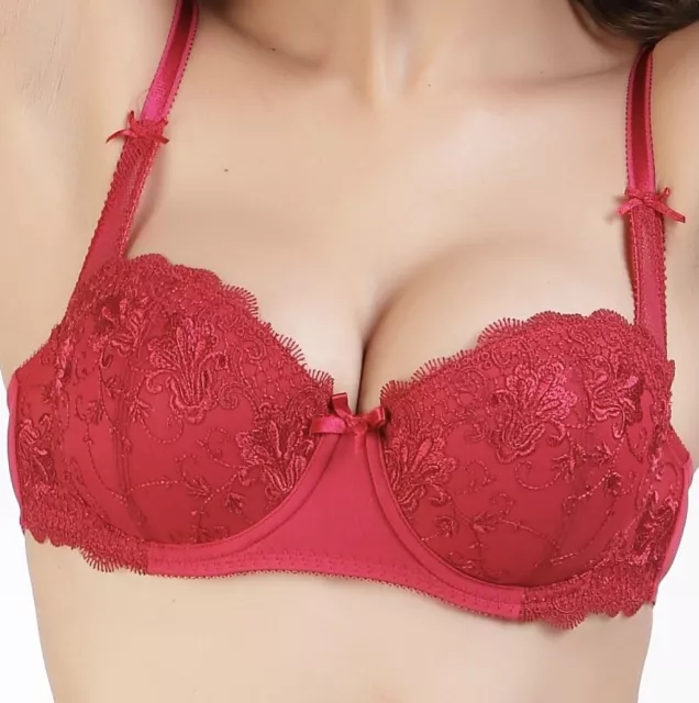 E et D 134 Balconette Bra  Size 10 12 14 16 18 A B C D DD E Pink Black Red