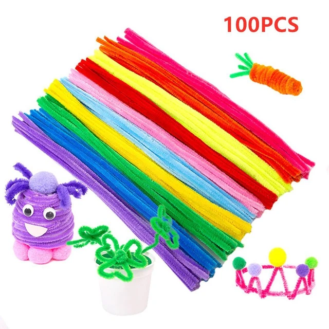 Palos artesanales educativos de colores surtidos 100 piezas/juego de limpiador de tuberías