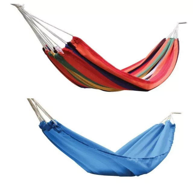 Garden Camping Cotton Fabric HAMMOCK LIGHTWEIGHT Hang Bed Outdoor Travel Swing