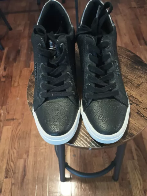 WOMENS GUESS DECIA Hidden Wedge Fashion Sneakers Black Suede Size 8 M 27.99 PicClick
