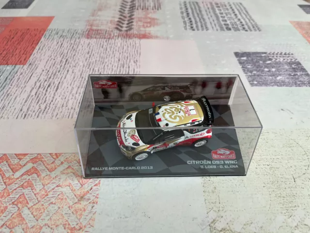 Voiture miniature Citroen DS3 WRC Rallye Monte Carlo 2013 Loeb Elena 1/43