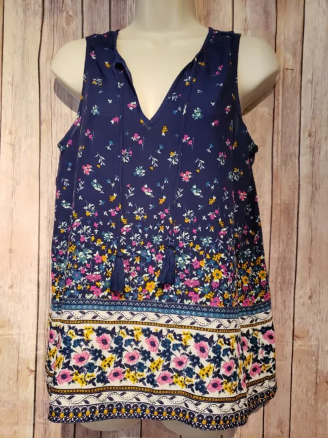 Old Navy Womens Size Small Floral Boho Sleeveless Top Blouse