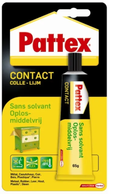 Colle contact sans solvant liquide 65ML assemblage placage tous matériaux PATTEX