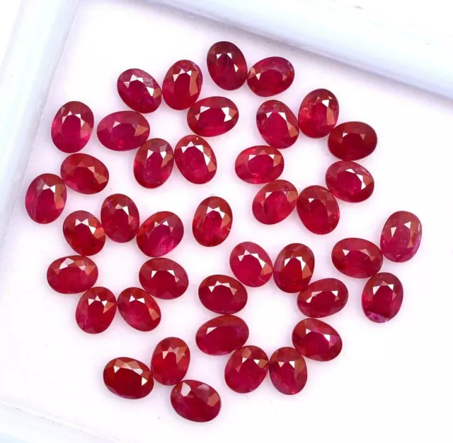 Natural Red Ruby 4X3 Mm Oval Faceted Cut Loose Gemstone Wholesale Lot Gf 10 Pcs