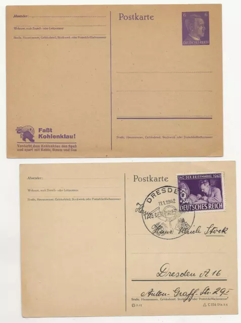100/51 Ak Postkarte - Tag Der Briefmarke Jahr 1942 + Kohlenklau Energiemangel