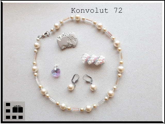 Schmuck Konvolut, Glasperlenkette, Ohrhänger, Kristallanhänger, Brosche, Perle