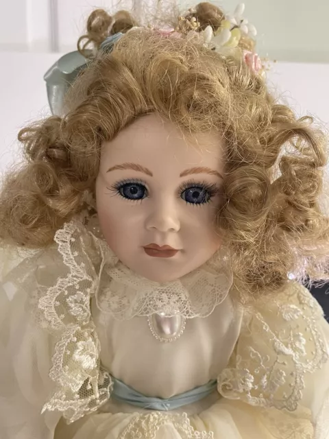 Seymour Mann Porcelain Doll dirty blonde curls 16" southern belle - No Orig Box