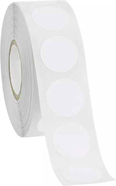 Self Adhesive Labels 3/4" Dot Circle Stickers White 2000 Labels 2 Rolls Blank