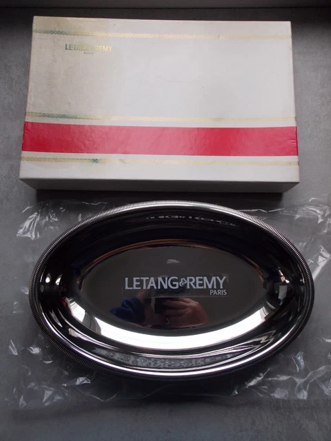 Grand plateau/ plat de service ovale en inox - Letang Remy