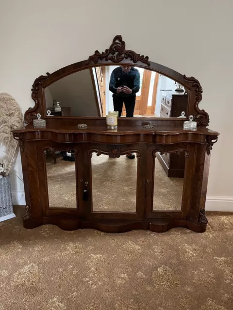 Beautiful Antique Late Victorian Mahogany Chiffonier Sideboard Buffet Server