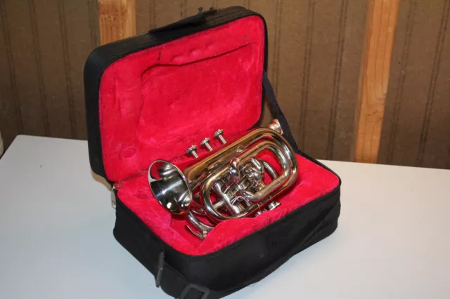 Shreyas mini pocket trumpet B-flat nickel, barely used, carry case included