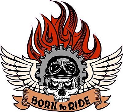 Born to Ride Teschio Adesivo Decalcomania Harley Davidson Stile Casco Da Moto a suon