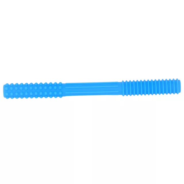 (Blue)Hollow Teething Tube Textured Bright Color Soft Silicone Portable